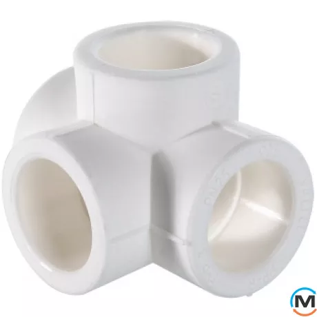 Полипропиленовая крестовина Valtec PPR двухплоскостная 32 мм, Вариант: Двухплоскостная, Диаметр (мм): 32, фото 