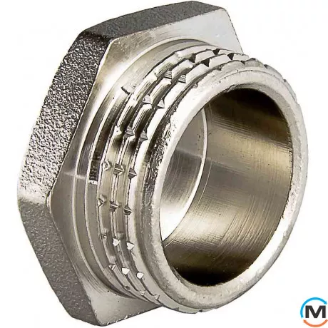 Пробка Valtec 2" Никель, Тип резьбы: Наружная, Диаметр резьбы: 2", Исполнение: Обычная, Материал: Латунь никелированная, фото 