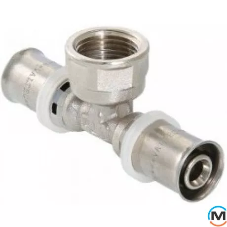 Трійник прес Valtec VTm.232 з внутрішнім різьбленням 20x1/2"x20, Варіант: Простий, Тип різьблення: Внутрішня, Діаметр різьблення: 1/2", Діаметр (мм): 20, Робочий тиск (бар): 10, Матеріал: Сталь нержавіюча, фото  Трійник прес Valtec VTm.232 з внутрішнім різьбленням 20x1/2"x20, Варіант: Простий, Тип різьблення: Внутрішня, Діаметр різьблення: 1/2", Діаметр (мм): 20, Робочий тиск (бар): 10, Матеріал: Сталь нержавіюча, фото