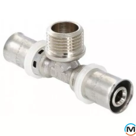 Трійник прес Valtec VTm.233 із зовнішнім різьбленням 20x3/4"x20, фото 