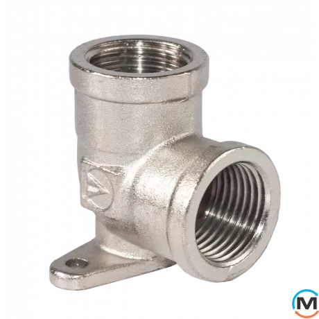 Кутник Valtec вн.-вн. c кріпленням Нікель 1/2", фото 