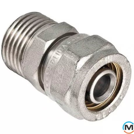 Valtec VTm.301 З'єднання з нар.р. 26х1 ", Тип різьблення: Зовнішня, Діаметр різьблення: 1", Діаметр (мм): 26, Робочий тиск (бар): 10, Матеріал: Сталь нержавіюча, фото 