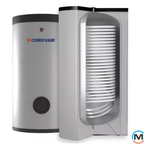 Бойлер Cordivari 400 л BOLLY® 1 XL (1 теплообмінник, підключення по осі) WB (жорстка незнімна ізоляція) POLYWARM®, фото 