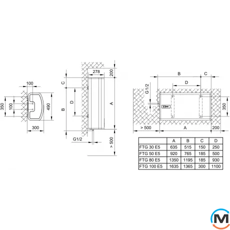 Водонагреватель плоский TIKI SUPR F 100V9 1 × 1,6 кВт 1 × 1,0 кВт 100 л, Объем (л): 100, фото , изображение 2