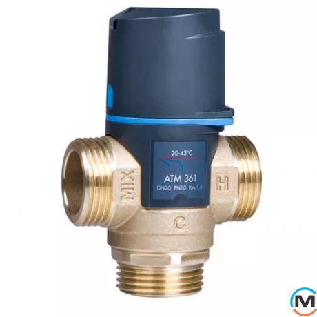 Термостатичний клапан Afriso ATM361 G 1" 20-43 ° C kvs 1,6, фото 