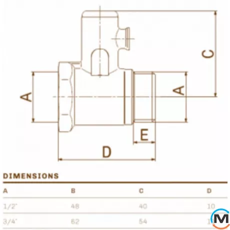 Предохранительный клапан для бойлера Ø1/2" (открытие 8,0 bar) Idrosanitaria Bonomi, фото , изображение 3
