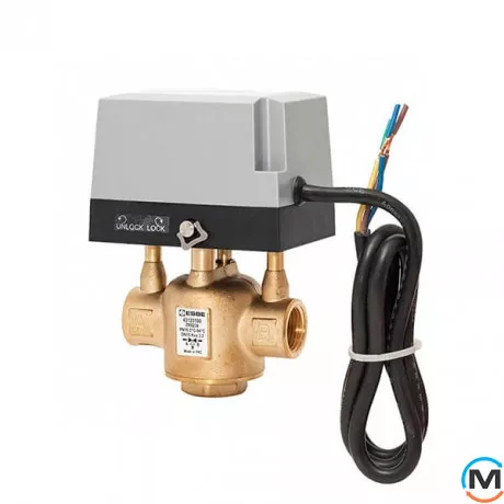 Триходовий відвідний клапан із приводом ESBE ZRS 234 3/4' kvs 4.6 з оборот. пружиною, Діаметр різьблення: 3/4", фото 