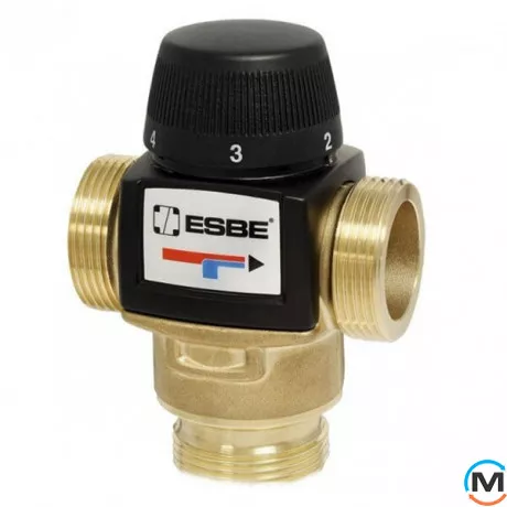 Термостатичний клапан ESBE VTA 572 30-70°C kvs G1 1/4 25-4,8 для "теплої підлоги", Діаметр різьблення: 1", Робоча температура (град.): 30...+70, Kvs (куб. м/год): 4.8, фото 