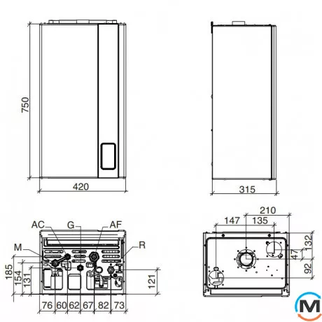 Газовый котел 2-контурный (турбо) FONDITAL CFNU22CA28 FORMENTERA CTFS 28, Тип котла: Газовый традиционный, Тепловая мощность (кВт): 28.6, фото , изображение 4