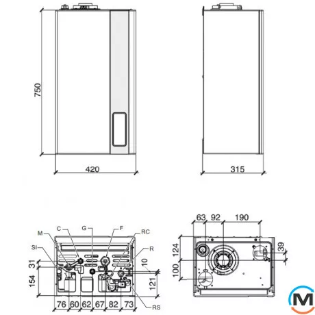 Конденсационный газовый котел 2-контурный FONDITAL CITU22KC32 ITACA CONDENSING KC 32, Тип котла: Газовый конденсационный, Тепловая мощность (кВт): 30.4, Встроенный бойлер: Нет, Количество контуров: 2, фото , изображение 4
