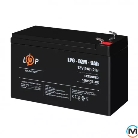 Тяговый свинцово-кислотный аккумулятор AGM LogicPower LP 6-DZM-9 Ah, фото , изображение 3