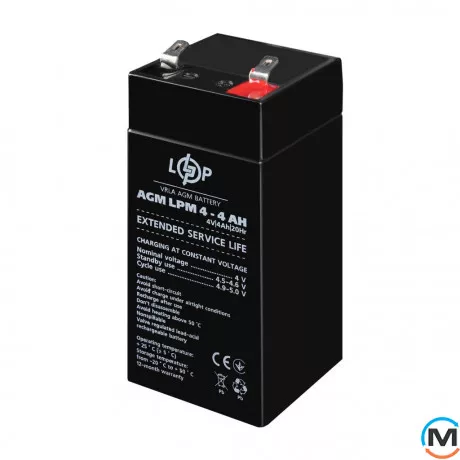 Аккумулятор LogicPower AGM LPM 4V - 4 Ah, фото , изображение 3