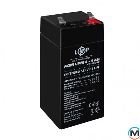 Аккумулятор LogicPower AGM LPM 4V - 4 Ah, фото , изображение 4