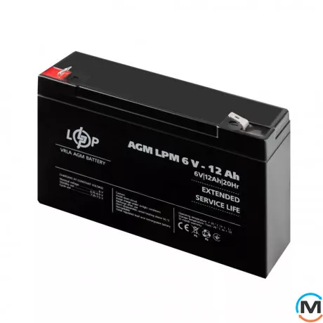 Аккумулятор LogicPower AGM LPM 6V - 12 Ah, фото , изображение 3