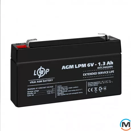 Аккумулятор LogicPower AGM LPM 6V – 1.3 Ah, фото , изображение 4