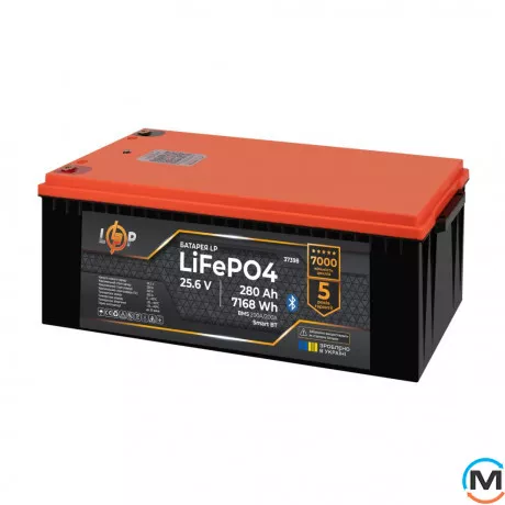 Аккумулятор LogicPower LP LiFePO4 25,6V - 280 Ah (7168Wh) (BMS 200A/200А) пластик Smart BT, фото , изображение 3