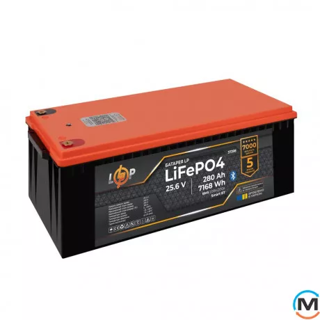 Аккумулятор LogicPower LP LiFePO4 25,6V - 280 Ah (7168Wh) (BMS 200A/200А) пластик Smart BT, фото , изображение 4