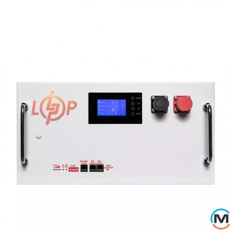 Аккумулятор LogicPower LP LiFePO4 51,2V - 230 Ah (11776Wh) (BMS SP 200A/100A) RM RS485/CAN LCD WH, фото 