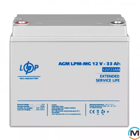 Аккумулятор мультигелевый LogicPower LPM-MG 12V - 33 Ah, фото , изображение 2