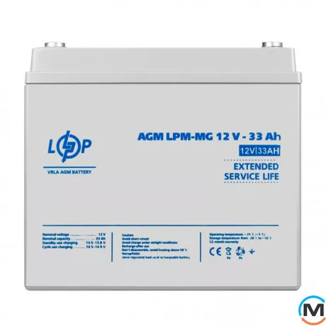 Аккумулятор мультигелевый LogicPower LPM-MG 12V - 33 Ah, фото 