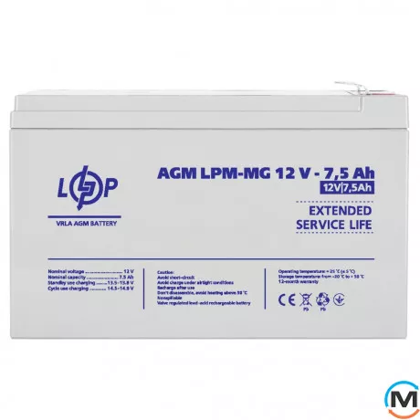 Аккумулятор мультигелевый LogicPower LPM-MG 12V - 7.5 Ah, фото , изображение 4