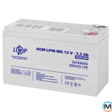 Аккумулятор мультигелевый LogicPower LPM-MG 12V - 7.5 Ah, фото 
