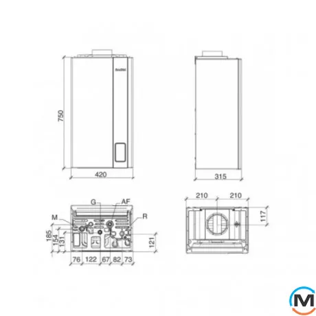 Конденсационный газовый котел с частотным насосом 2-контурный FONDITAL KITU22KC24 ITACA CONDENSING KC 24, Тип котла: Газовый конденсационный, Тепловая мощность (кВт): 25, Встроенный бойлер: Нет, Количество контуров: 2, фото , изображение 3