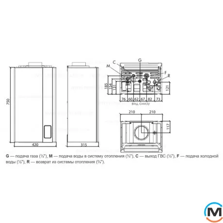 Газовый котел с частотным насосом (естественная тяга) 2-контурный (2 теплообменника) NOVA FLORIDA KVNU32CC24 VIRGO CTN 24, Тепловая мощность (кВт): 24, фото , изображение 3