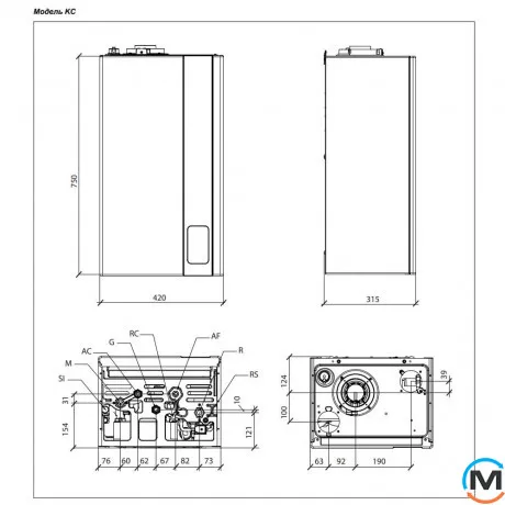 Конденсационный газовый котел с частотным насосом 2-контурный NOVA FLORIDA KVOU32KC28 VIRGO CONDENSING KC 28, Тепловая мощность (кВт): 28, фото , изображение 3
