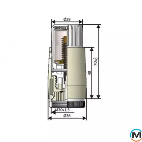 Комплект радиаторный Schlosser прямой белый узел подключения 3/4x3/4 + 2шт 1/2x3/4 ниппеля термоголовка 601100033, фото , изображение 2