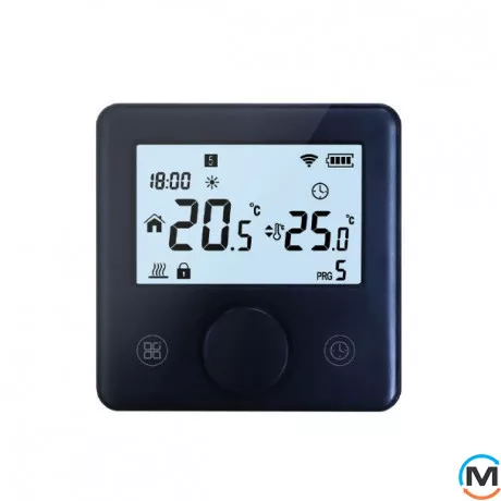 Бездротовий кімнатний термостат WiFi Tervix Pro Line для газового/електричного котла, чорний, Колір: Чорний, фото 