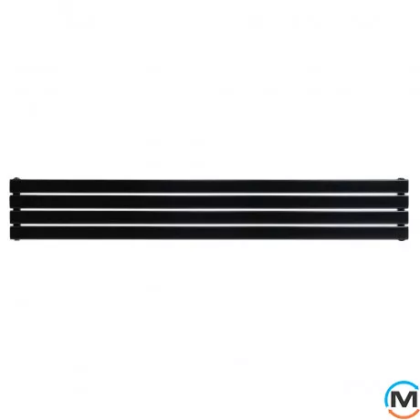 Горизонтальний дизайнерський радіатор опалення ARTTIDESIGN Livorno II G 4/272/1400 чорний матовий, фото , зображення 2