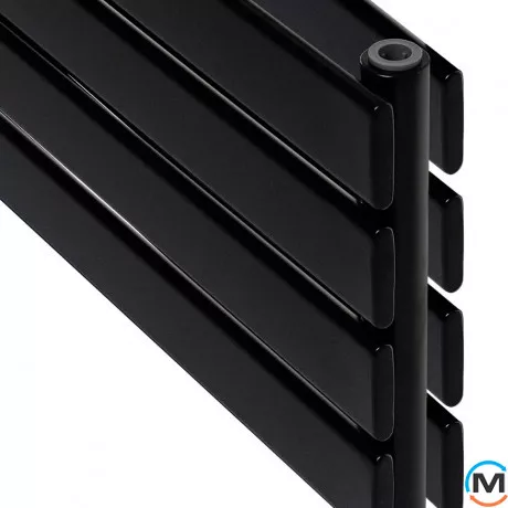 Горизонтальный дизайнерский радиатор отопления ARTTIDESIGN Livorno II G 4/272/1600/50 черный матовый, фото , изображение 3