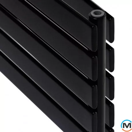 Горизонтальный дизайнерский радиатор отопления ARTTIDESIGN Livorno II G 5/340/1800 черный матовый, фото , изображение 3