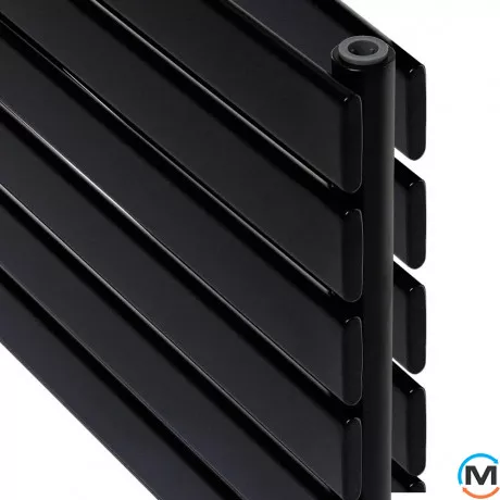 Горизонтальный дизайнерский радиатор отопления ARTTIDESIGN Livorno II G 6/408/1600/50 черный матовый, фото , изображение 3