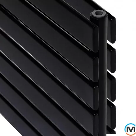 Горизонтальный дизайнерский радиатор отопления ARTTIDESIGN Livorno II G 7/476/1800/50 черный матовый, фото , изображение 2