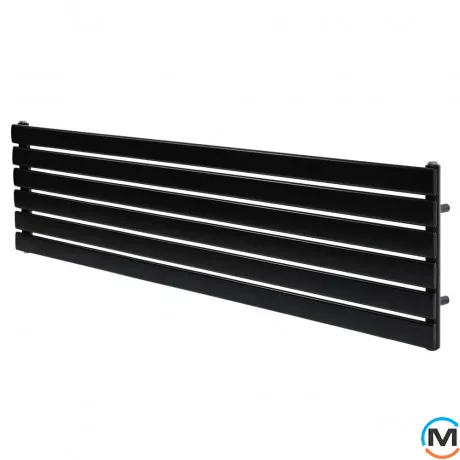 Горизонтальний дизайнерський радіатор опалення ARTTIDESIGN Livorno G 6/408/1600 чорний матовий, фото , зображення 2