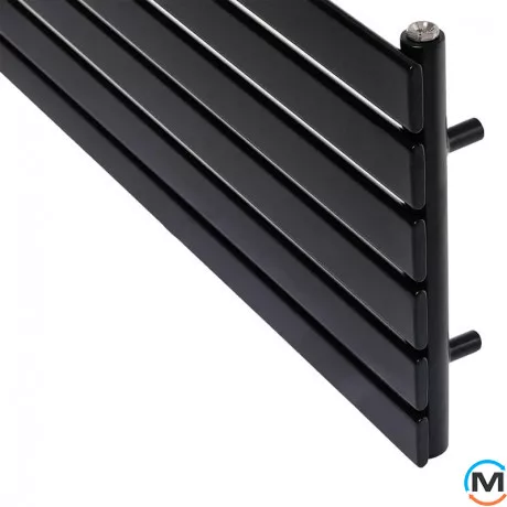 Горизонтальний дизайнерський радіатор опалення ARTTIDESIGN Livorno G 6/408/1600 чорний матовий, фото , зображення 3