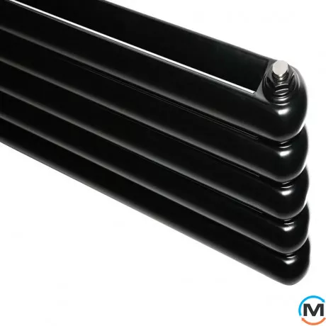 Горизонтальний радіатор опалення ARTTIDESIGN Sora 5/320/1800 чорний матовий, Виконання: Горизонтальний, Колір: Чорний, Висота (мм): 320, Глибина (мм): 105, Довжина (мм): 1800, фото , зображення 3