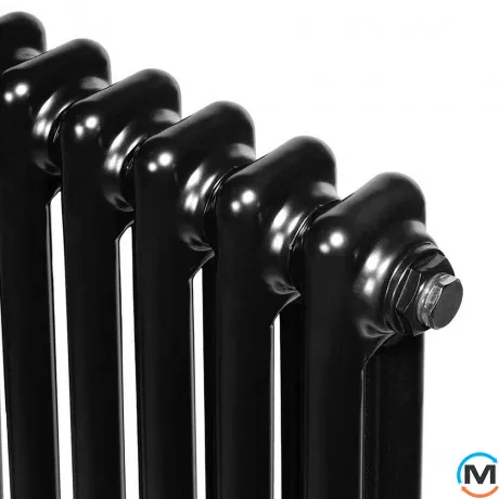 Вертикальний дизайнерський радіатор опалення ARTTIDESIGN Bari II 10/1200/470/50 чорний матовий, Підключення радіатора: Бокове, Виконання: Вертикальний, Колір: Чорний, Висота (мм): 1200, Ширина (мм): 470, Кількість рядів: 2, фото , зображення 3