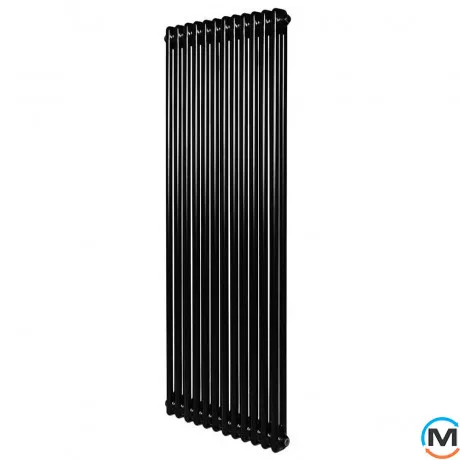 Вертикальний дизайнерський радіатор опалення ARTTIDESIGN Bari II 12/1800/560/50 чорний матовий, Підключення радіатора: Нижнє, Виконання: Вертикальний, Колір: Чорний, Висота (мм): 1800, Ширина (мм): 560, Кількість рядів: 2, фото 