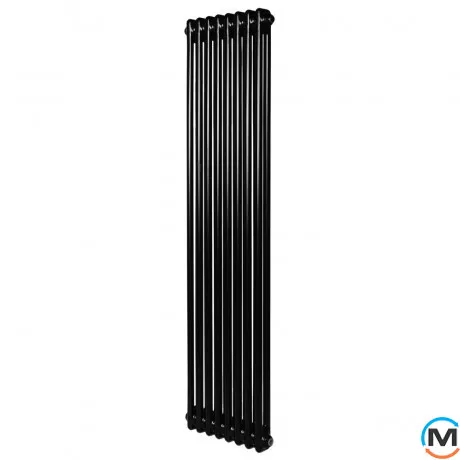 Вертикальний радіатор опалення ARTTIDESIGN Bari II 8/1500/380/50 чорний матовий, Підключення радіатора: Нижнє, Виконання: Вертикальний, Колір: Чорний, Висота (мм): 1500, Ширина (мм): 380, Кількість рядів: 2, фото 