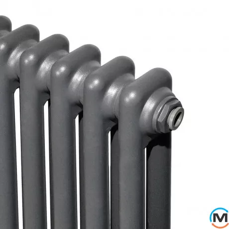 Вертикальний дизайнерський радіатор опалення ARTTIDESIGN Bari II 12/1800/560/50 сірий матовий, Підключення радіатора: Нижнє, Виконання: Вертикальний, Колір: Сірий, Висота (мм): 1800, Ширина (мм): 560, Кількість рядів: 2, фото , зображення 3