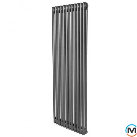 Вертикальний дизайнерський радіатор опалення ARTTIDESIGN Bari II 12/1800/560/50 сірий матовий, Підключення радіатора: Нижнє, Виконання: Вертикальний, Колір: Сірий, Висота (мм): 1800, Ширина (мм): 560, Кількість рядів: 2, фото 