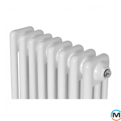 Вертикальний радіатор опалення ARTTIDESIGN Bari III 8/1800/380/50 білий матовий, Підключення радіатора: Нижнє, Виконання: Вертикальний, Колір: Білий, Висота (мм): 1800, Ширина (мм): 380, Кількість рядів: 3, фото , зображення 3