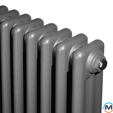 Вертикальний дизайнерський радіатор опалення ARTTIDESIGN Bari III 10/1800/470/50 сірий матовий, Підключення радіатора: Нижнє, Виконання: Вертикальний, Колір: Сірий, Висота (мм): 1800, Ширина (мм): 470, Кількість рядів: 3, фото , зображення 3