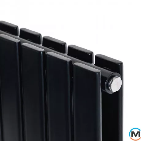 Вертикальный дизайнерский радиатор отопления ARTTIDESIGN Livorno II 7/1200/476/50 черный матовый, фото , изображение 3