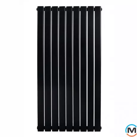 Вертикальний дизайнерський радіатор опалення ARTTIDESIGN Livorno II 9/1200/612/50 чорний матовий, фото , зображення 2