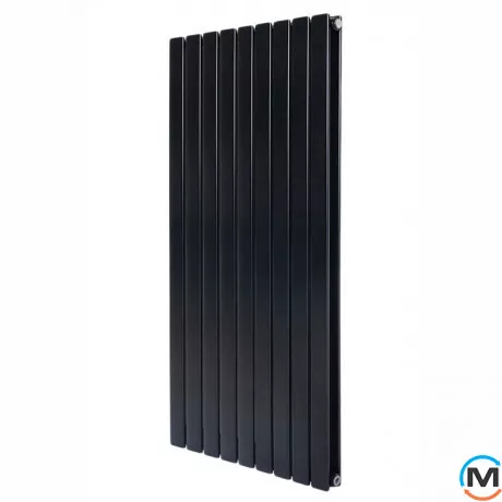 Вертикальний дизайнерський радіатор опалення ARTTIDESIGN Livorno II 9/1200/612/50 чорний матовий, фото 