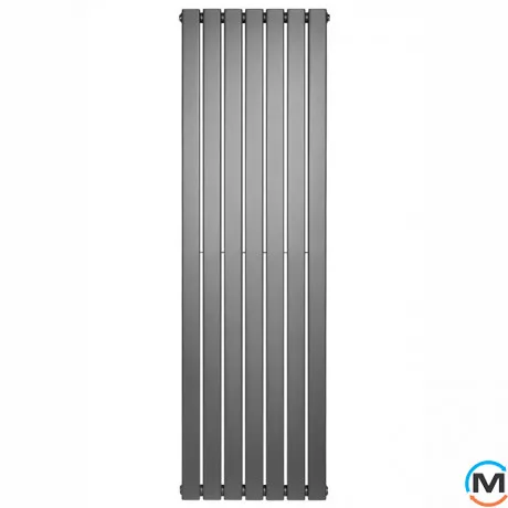 Вертикальний дизайнерський радіатор опалення ARTTIDESIGN Livorno II 7/1600/476/50 сірий матовий, фото , зображення 2